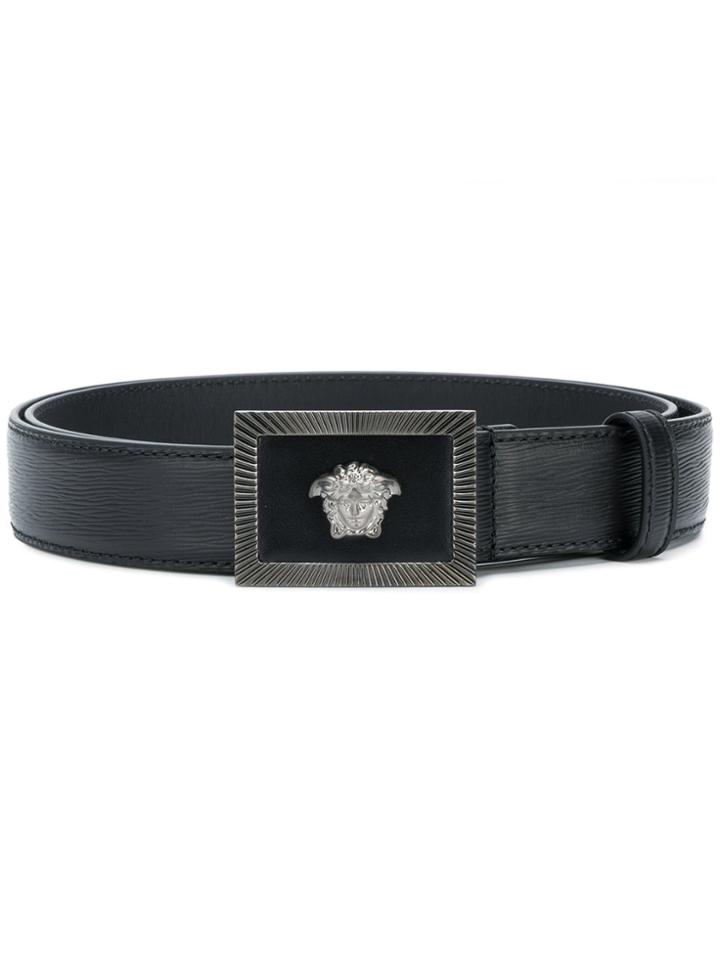 Versace Square Medusa Head Belt - Black