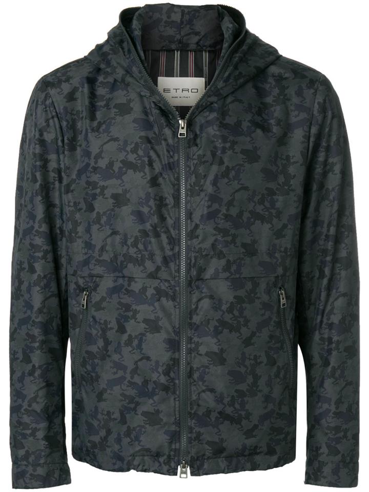 Etro Frog Print Jacket - Green
