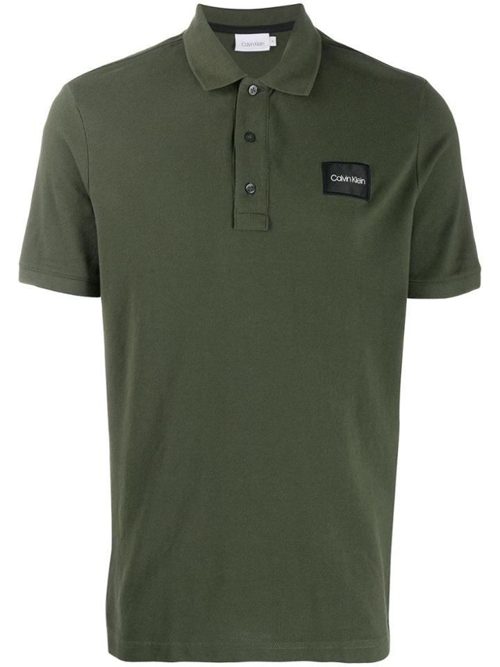 Calvin Klein Logo Patch Polo Shirt - 359 Ck Dark Olive
