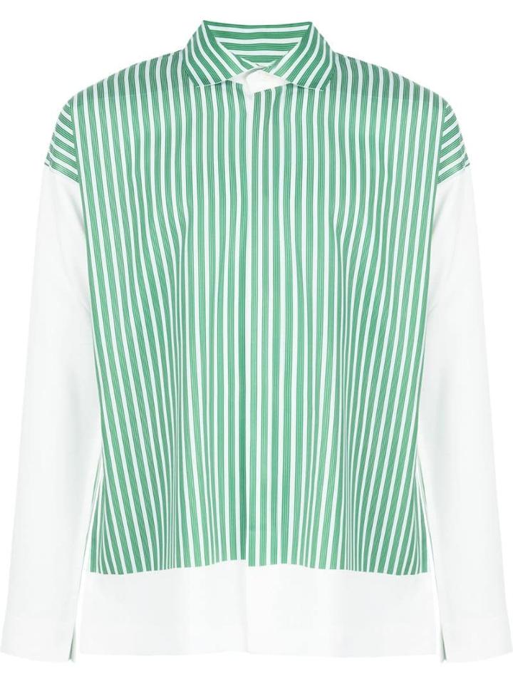 Homme Plissé Issey Miyake Striped Long-sleeve Shirt - Green