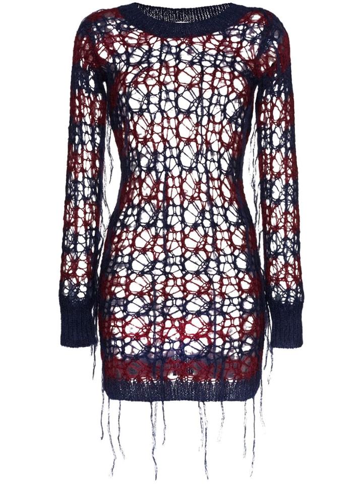 Faith Connexion Distressed Striped Jumper - Blue