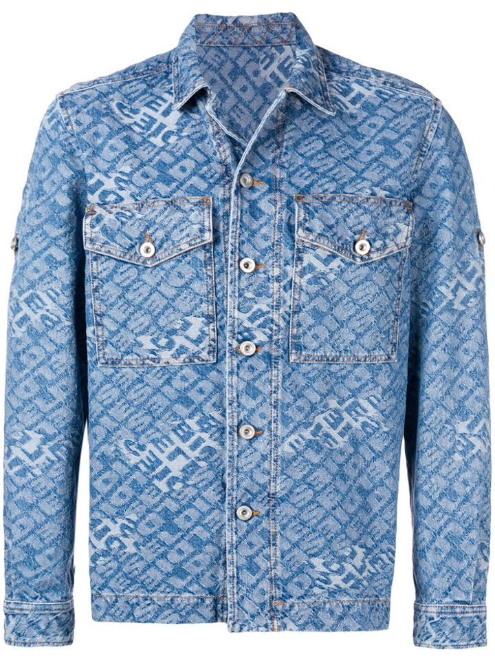 Diesel Jacquard Logo Denim Shirt-jacket - Blue