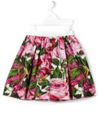 Dolce & Gabbana Kids - Rose (pink) Print Skirt - Kids - Cotton - 24 Mth, Toddler Girl's