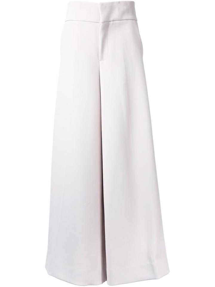 Marni Flared Palazzo Pants, Women's, Size: 46, White, Polyester/triacetate