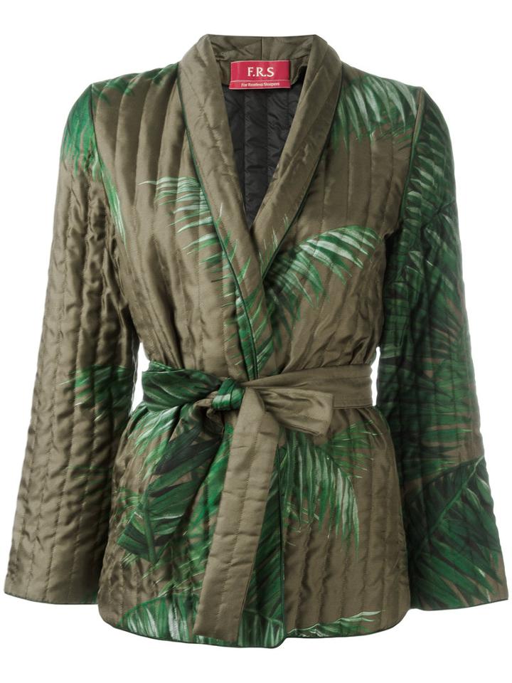 F.r.s For Restless Sleepers - Palm Leaf Print Kimono Jacket - Women - Silk/polyamide - M, Women's, Green, Silk/polyamide