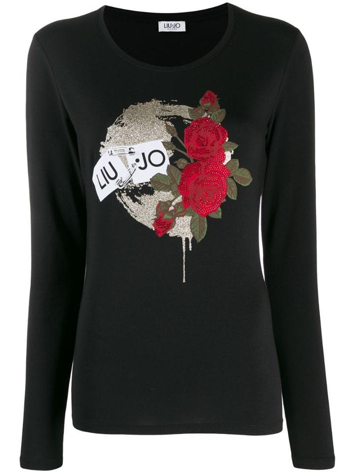 Liu Jo Graphic Print Long-sleeved T-shirt - Black