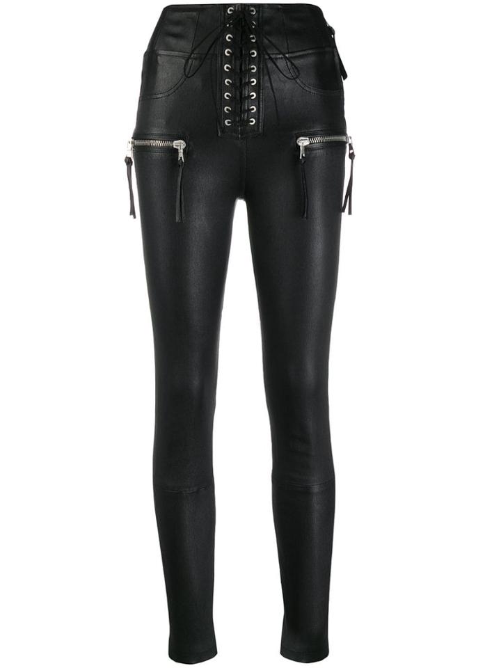 Unravel Project Lace-up Zip Skinny Trousers - Black