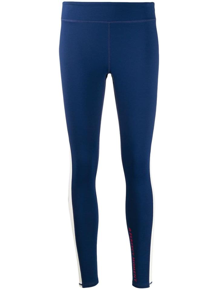 Perfect Moment Gran Turismo Stripe Panel Leggings - Blue
