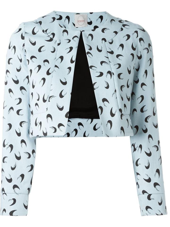Eggs Half Moon Print 'rafael' Cropped Jacket