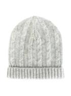 Cashmirino Cable Knit Beanie, Boy's, Size: 42 Cm, Grey