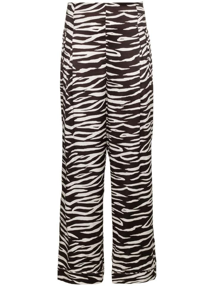 Ganni Blakey Zebra Print Trousers - Black