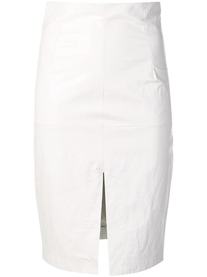 Twin-set Faux Leather Pencil Skirt - White