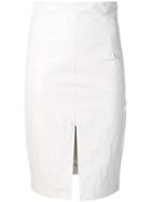 Twin-set Faux Leather Pencil Skirt - White