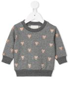 Simple Kids - Leopard Print Sweatshirt - Kids - Cotton/polyester - 6 Mth, Grey