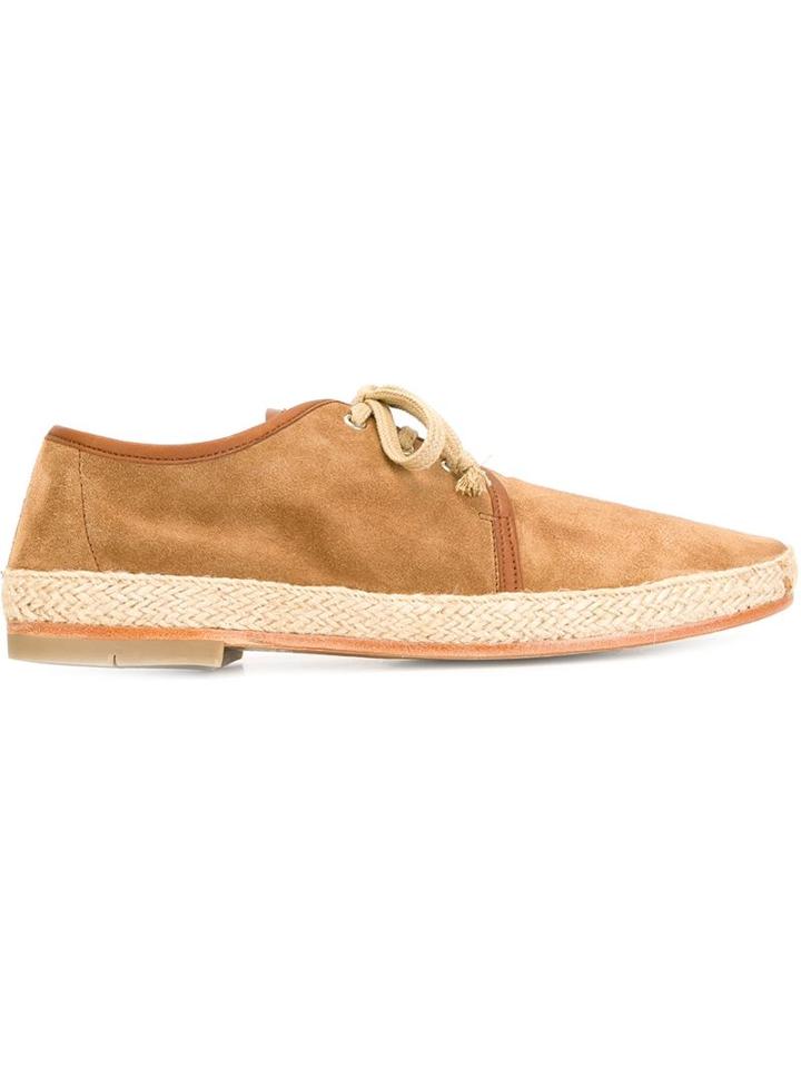N.d.c. Made By Hand Maxim Lace-up Espadrilles, Men's, Size: 43, Nude/neutrals, Cotton/leather/suede