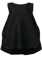 Pleats Please By Issey Miyake Pleated Side Wing Sleeveless Top - Black