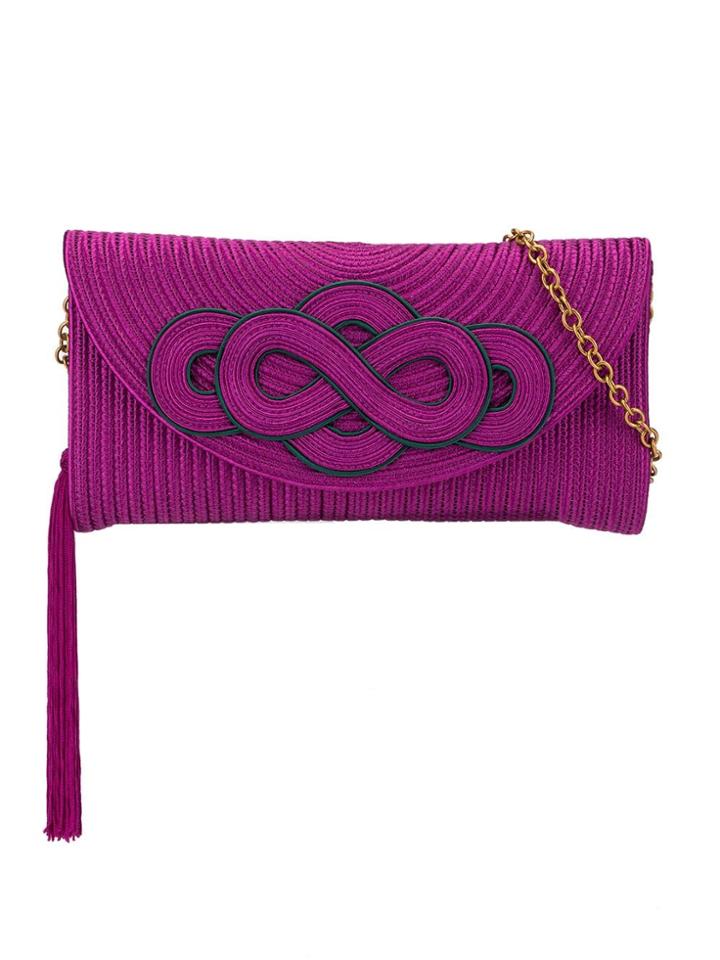 Shanghai Tang Braided Knot Clutch - Purple