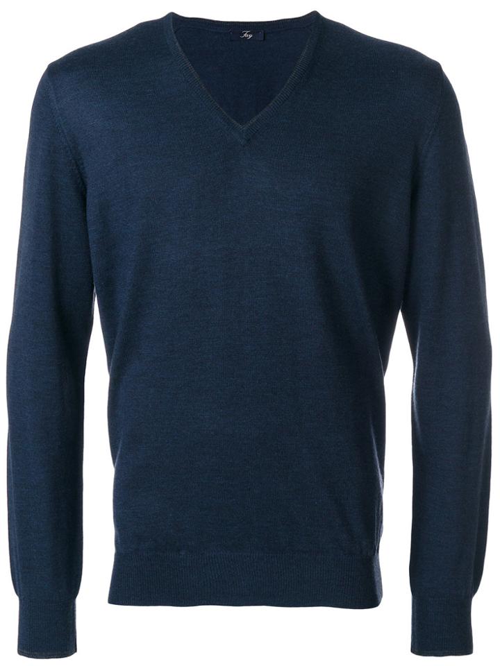 Fay Elbow Patch Jumper - Blue