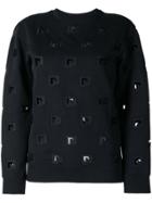 Paco Rabanne Embroidered Cut Out Sweatshirt - Black