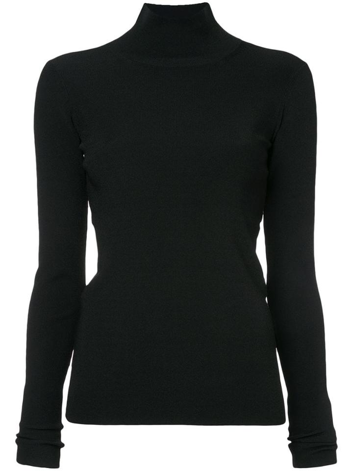 Irene Turtle-neck Fitted Sweater - Black