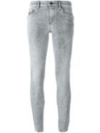 Diesel Side Zip Skinny Jeans, Women's, Size: 26/32, Grey, Cotton/polyester/spandex/elastane