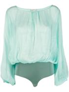 Forte Forte Draped Body Blouse - Green