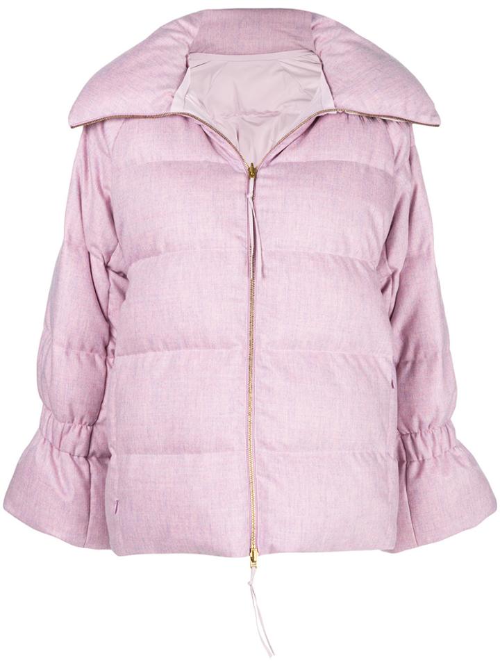 Agnona Puffer Jacket - Pink & Purple