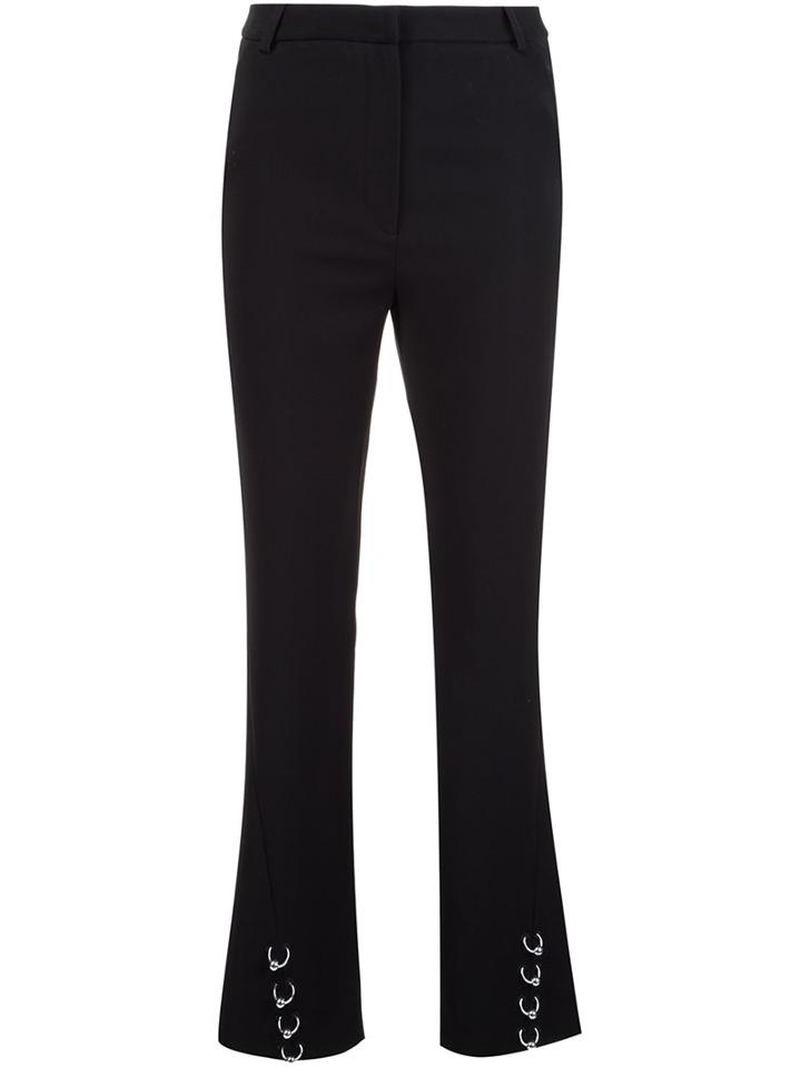 Mugler Pierced Flared Trousers, Women's, Size: 36, Black, Polyester