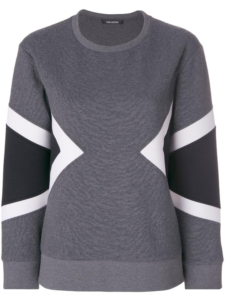 Neil Barrett Geometric Insert Sweatshirt - Grey
