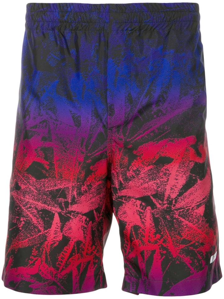 Msgm Gradient Effect Swim Shorts - Blue