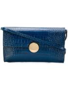 L'autre Chose Crocodile Embossed Crossbody - Blue