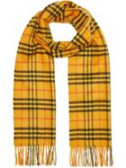Burberry The Classic Vintage Check Cashmere Scarf - Yellow & Orange