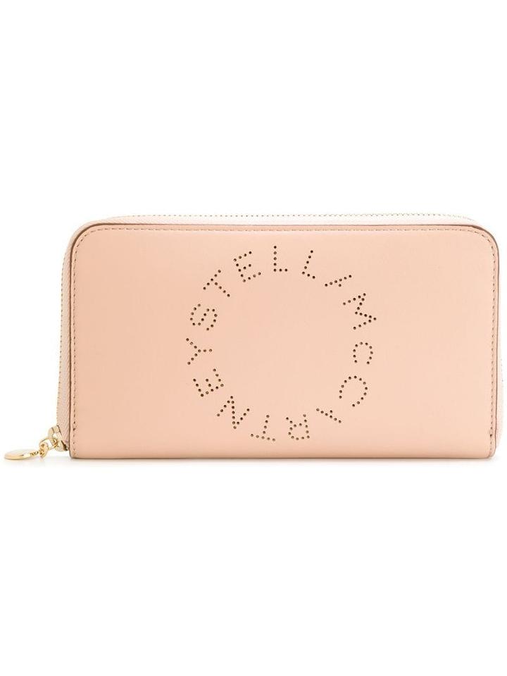 Stella Mccartney Perforated Logo Wallet - Neutrals