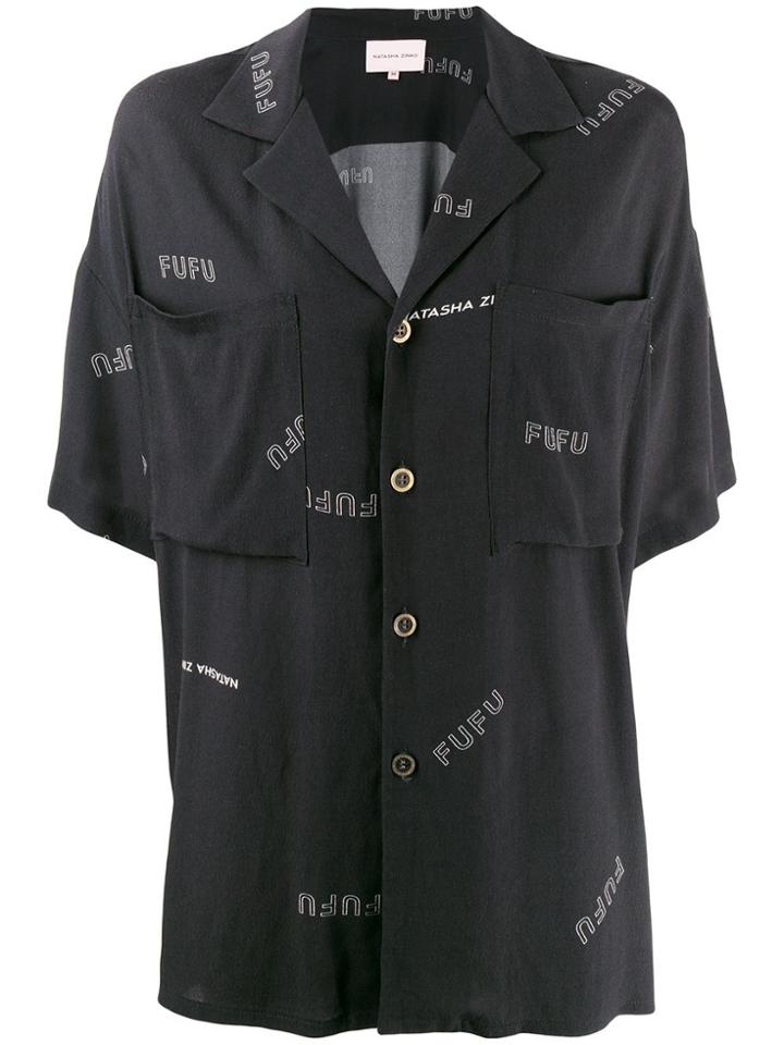 Natasha Zinko Printed Oversized Shirt - Black
