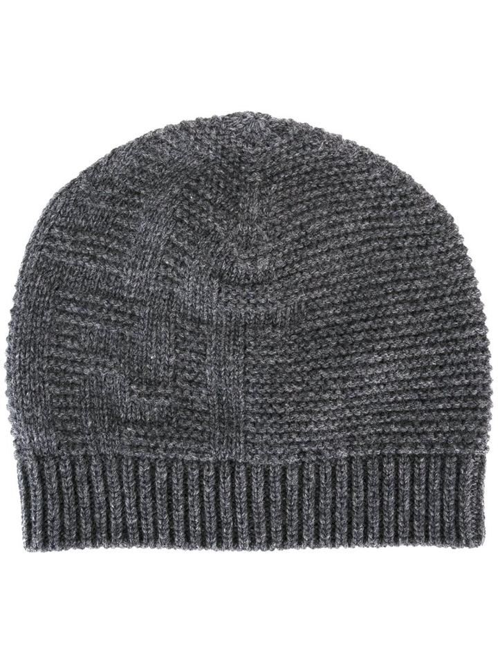 Fendi Knit Beanie, Women's, Grey, Cashmere/wool