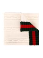 Gucci Kids Web Knitted Scarf, White