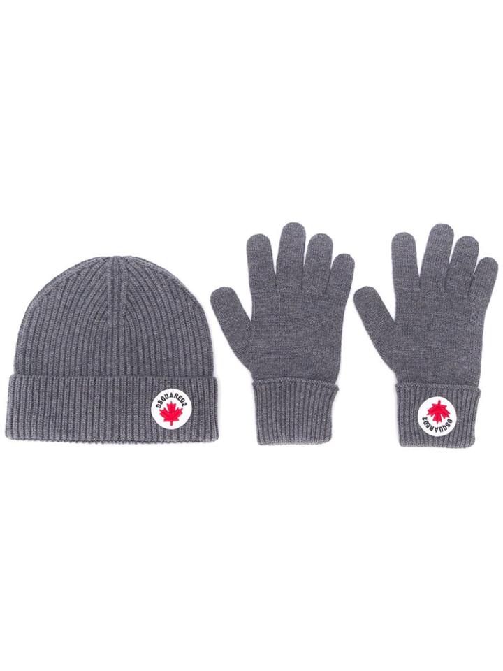 Dsquared2 Beanie And Gloves Set - Grey