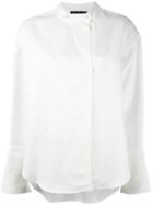 Calvin Klein Collection - Band Collar Shirt - Women - Linen/flax/viscose - 44, White, Linen/flax/viscose