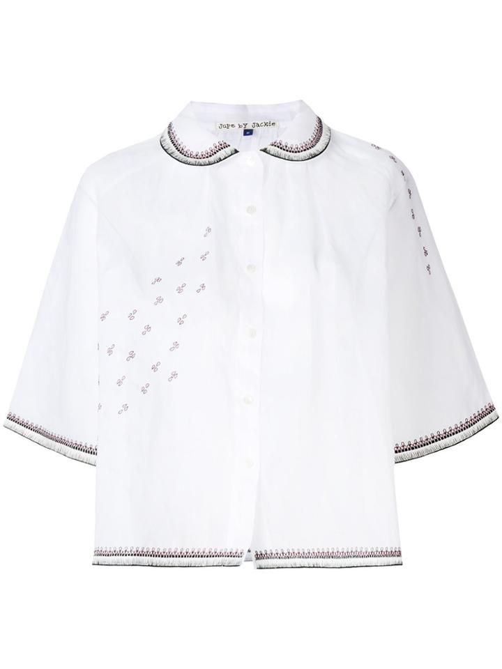 Jupe By Jackie Embroidered Organdy Shirt - White