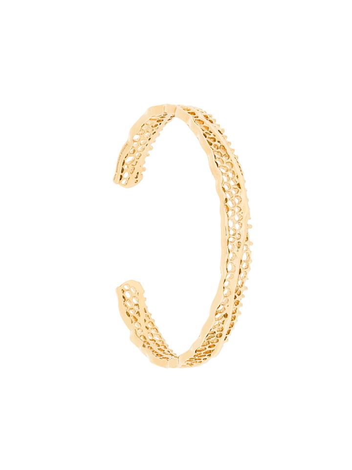Aurelie Bidermann 18kt Yellow Gold Diamond Vintage Lace Bracelet -