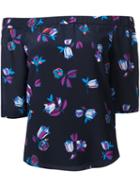 Rebecca Taylor Floral Print Blouse, Women's, Size: 8, Blue, Silk