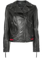 Marc Cain Rear Print Biker Jacket - Black