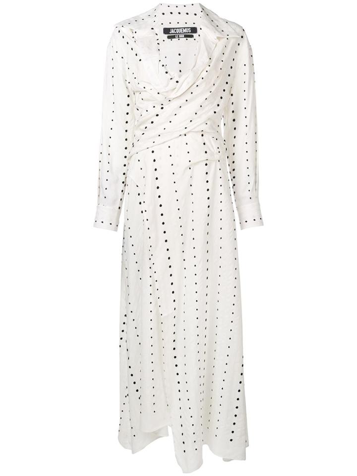 Jacquemus Polka Dot Print Shirt Dress - White