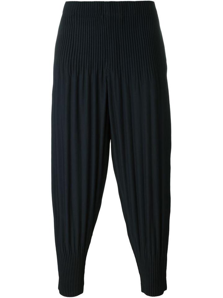 Homme Plissé Issey Miyake Pleated Cuffed Tapered Trousers