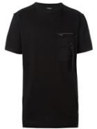 Marcelo Burlon County Of Milan Zip Pocket T-shirt, Men's, Size: Small, Black, Cotton/polyester