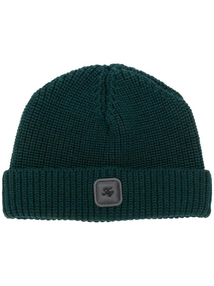 Fay Logo Knit Beanie - Blue