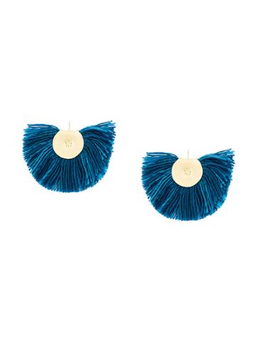 Katerina Makriyianni Fan Earrings - Blue