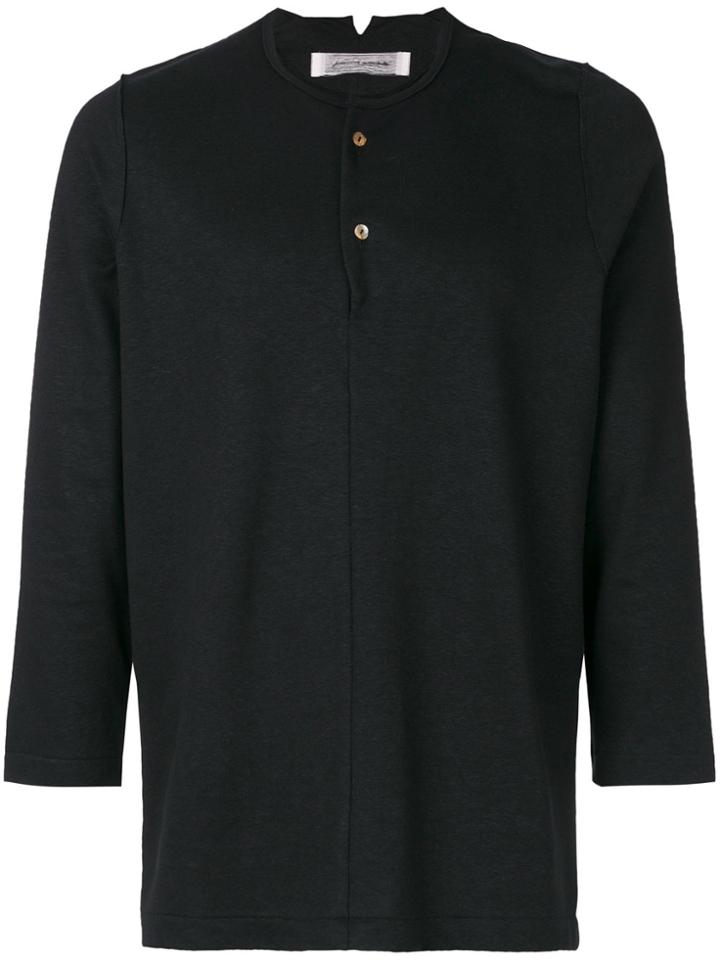 Individual Sentiments Buttoned Sweatshirt - Black