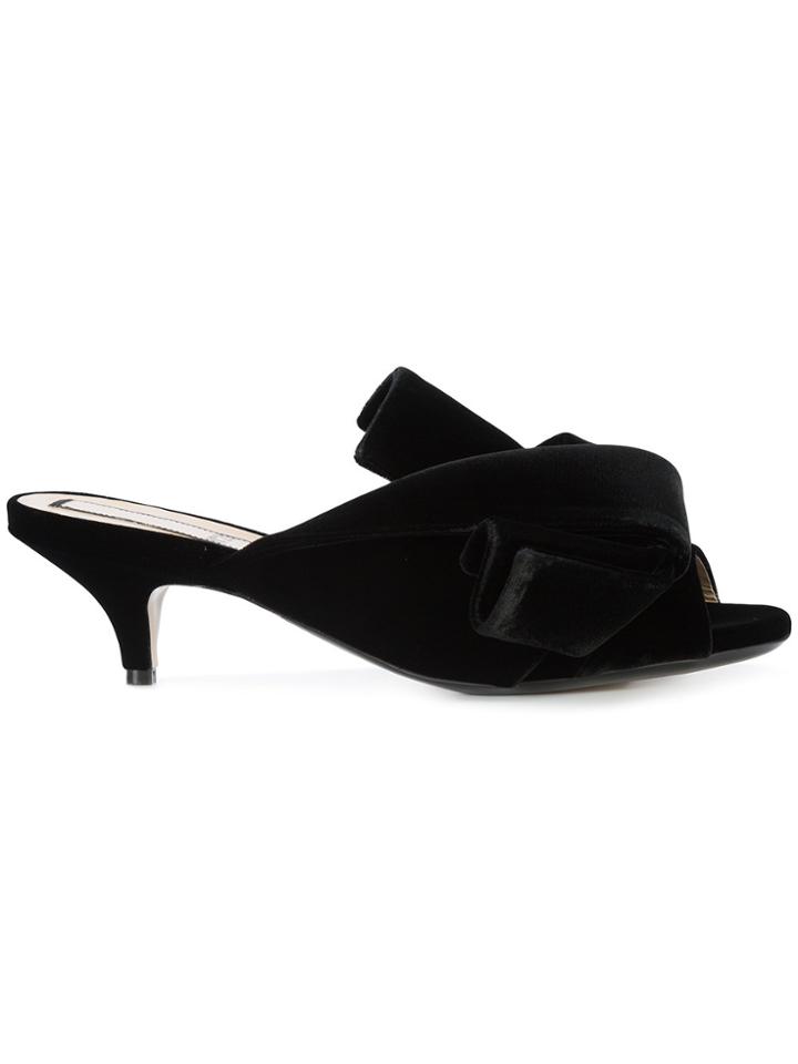 No21 Wrap Tie Mules - Black