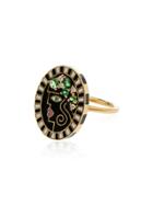 Holly Dyment Face Diamond Ring - Gold/green